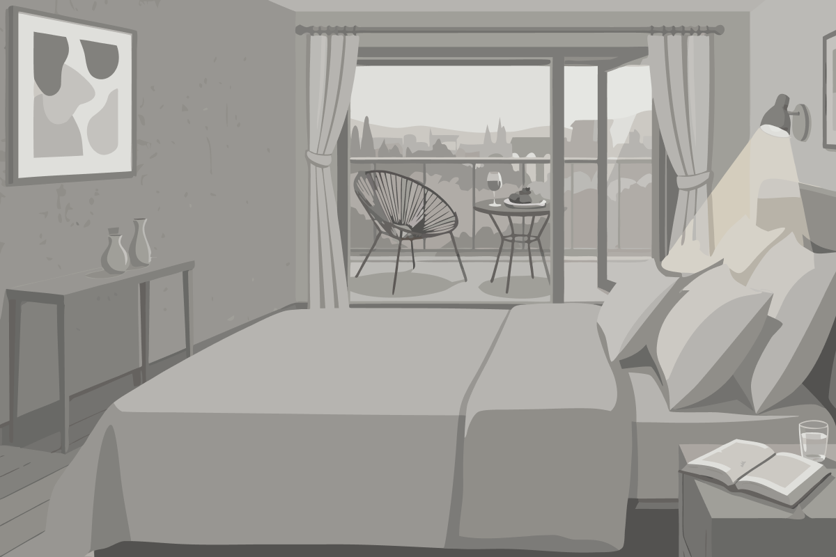 Chambre Familiale (6 Personnes) avec Salle de Bains et Toilettes Communes